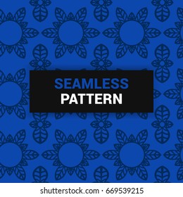 Seamless Pattern design of blue floral ornament vector background print ready quality