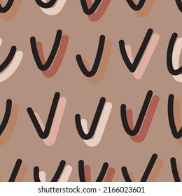 Seamless pattern design with bohemian elements and abstract shapes. Boho style. Vector illustration
