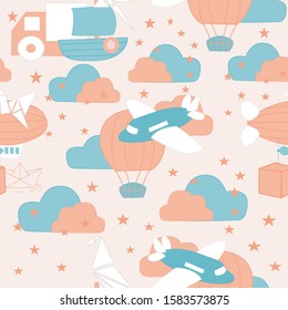 seamless pattern design with boy toys, perfect to use on the web or in print