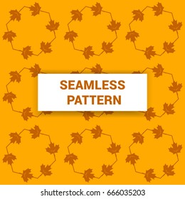 Seamless Pattern Design of bright yellow maple leaves vector background wallpaper print ready