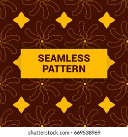 Seamless Pattern design of brown and yellow Arabic royal geometric vector ornament background print ready quality