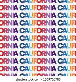 Seamless Pattern Design of California USA America City Nation Colorful