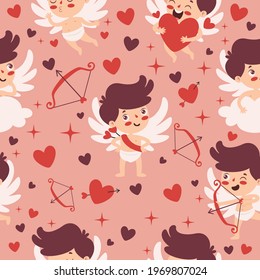 Seamless Pattern Design With  Cartoon Character