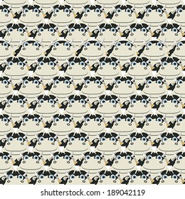 Seamless pattern design with cartoon  cows