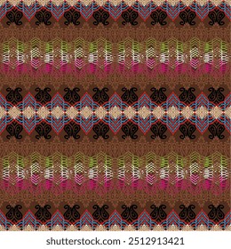 Seamless pattern design colorful brown decoration