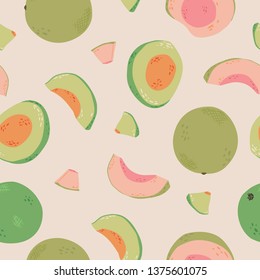 seamless pattern design with colorful fruit shape element