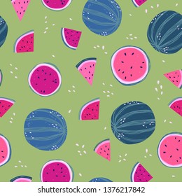 seamless pattern design with colorful fruit shape element