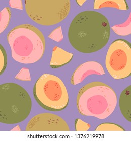 seamless pattern design with colorful fruit shape element