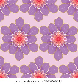 Diseño de flores coloridas sin inconvenientes. Ilustración vectorial.