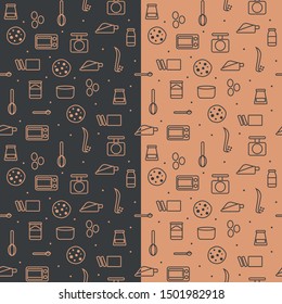 Seamless pattern design of cookies ingredient for bakery packaging 
