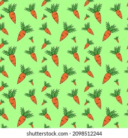 diseño de patrones sin fisuras de ilustraciones de zanahorias lindas