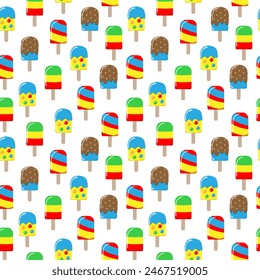 seamless pattern design with a delicious ice cream theme, colorful and attractive