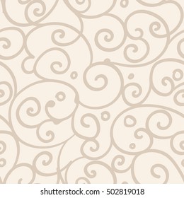 Seamless pattern design with detailed freehand floral motifs drawn on digital tablet, elegant flourishes repeating surface pattern