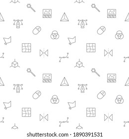 Seamless pattern with design and development icon on white background. Included the icons as designing, digital art, outline, art, graphic design, text, write And Other Elements.
