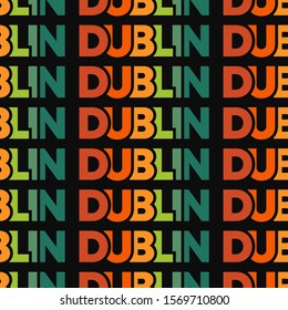 Seamless Pattern Design of Dublin Ireland United Kingdom UK City Nation Colorful