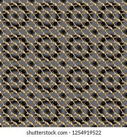 Seamless pattern. Design elements for Magazine, leaflet, billboard, sale. Universal trend with bright bold black, yellow and beige elements composition. Raster illustration.