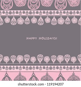 Seamless pattern with design elements. Suitable for winter holiday designs.