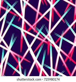 Seamless Pattern Design. Fabric Texture. Stylish Repeating Ornament. Fashion, Cover, Cloth, Textile, Linen, Screen, Ad Background. Abstract Lines Seamless Pattern