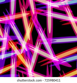 Seamless Pattern Design. Fabric Texture. Stylish Repeating Ornament. Fashion, Cover, Cloth, Textile, Linen, Screen, Ad Background. Abstract Lines Seamless Pattern