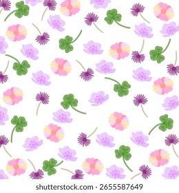 Seamless pattern design with floral background elements, beautiful ornaments