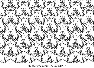 Diseño de patrones impecable con ornamento floral y geométrico.