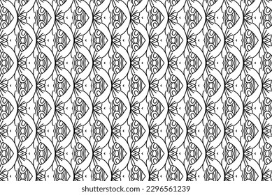 Seamless pattern design with floral and geometric ornament.