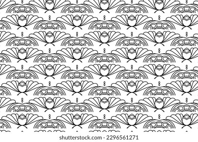 Nahtloses Muster mit floralen und geometrischen Ornamenten.