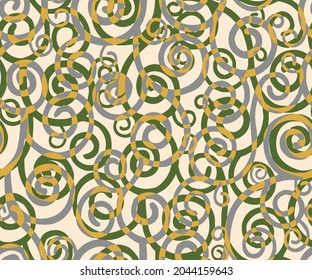 Diseño de patrones impecable con elementos de fondo verde floral, hermosos adornos de textura de alfombra abstracta floral sin costura fondo