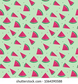 seamless pattern design with fun style and watermelon shape element