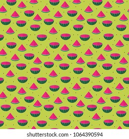 seamless pattern design with fun style and watermelon shape element