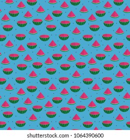 seamless pattern design with fun style and watermelon shape element