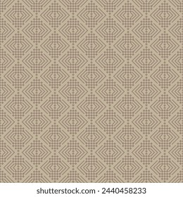Seamless pattern design with geometric combination ornament on brown background