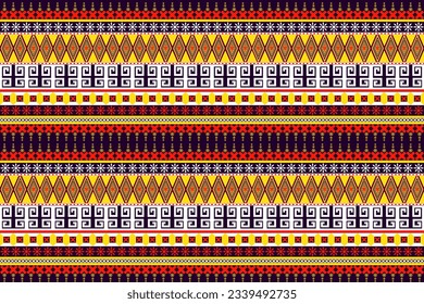 seamless pattern design geometric square triangle circle tribal fabric indian turkish african popular wave ethnic vactor purple white yellow red design for textile print wallpaper