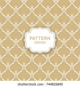 Seamless pattern design - golden arabic shapes