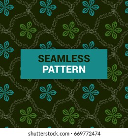 Seamless Pattern design of green shaded floral vector background print ready quality