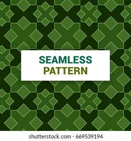 Seamless Pattern design of green shades Arabic royal geometric vector ornament background print ready quality
