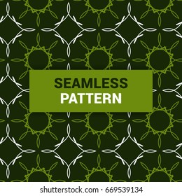 Seamless Pattern design of green and white Arabic royal geometric vector ornament background print ready quality