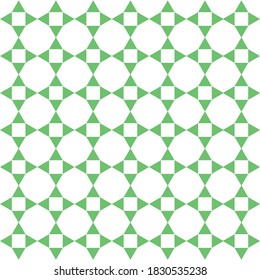 Seamless pattern design. Grid pattern with green  color on white background.