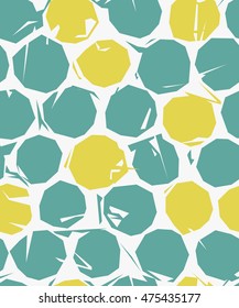 Seamless pattern design with grungy polka dots, repeating surface background design for web and print.