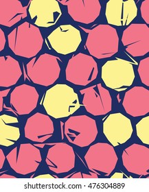 Seamless pattern design with grungy polka dots, repeating surface background design for web and print.