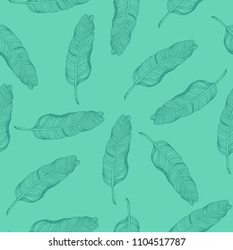 seamless pattern design with hand drawn leaf shape element