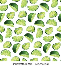 Seamless pattern design with hand drawn hight quality lime illustrations