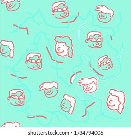 seamless pattern design with human figure
