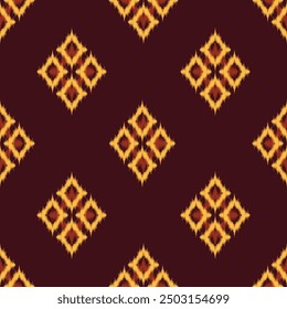 seamless pattern design iin ikat style for fabric printing