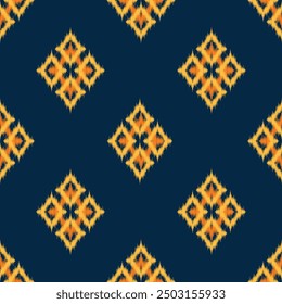 seamless pattern design iin ikat style for fabric printing