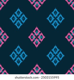 seamless pattern design iin ikat style for fabric printing