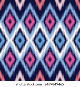 Nahtloses Muster-Design im IKAT-Stil dunkler Hintergrund