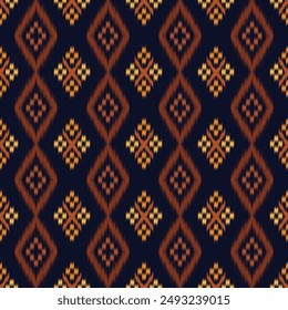 seamless pattern design in ikat style for fabric printing