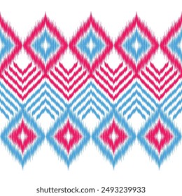 Nahtloses Musterdesign im IKAT-Stil für Stoffdruck