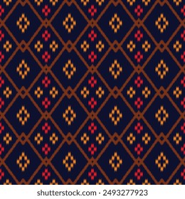 seamless pattern design in ikat style for fabric printing